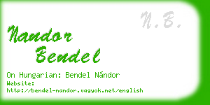 nandor bendel business card